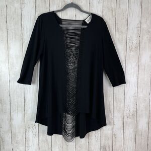 Joseph Ribkoff Black Tunic with Sheer Detail